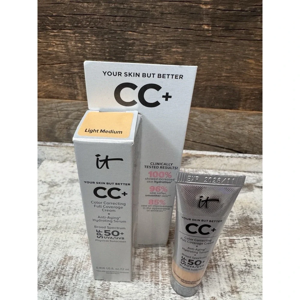 IT Cosmetics CC+ Cream Light‎ Medium 12ml | Travel Size SPF 50 | MSRP = $22